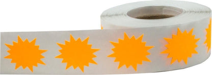 Fluorescent Orange Color Coding Burst Labels for Organizing Inventory 1 Inch Round Circle Dots 500 Total Adhesive Stickers On A Roll