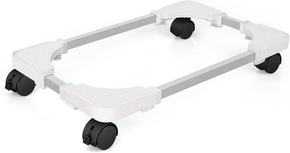 Liitrton Mobile CPU Stand Adjustable Computer Tower Stand with 4 Caster Wheels Fits Most PC (White)