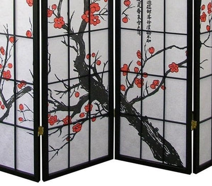 NicBex Room Divider 4 Panel Room Dividers with Oriental Style Partition Room Dividers and Folding Privacy Screens Wall Divider for Home, Office, Room Separation,71" W x 2" D x 71" H, Black