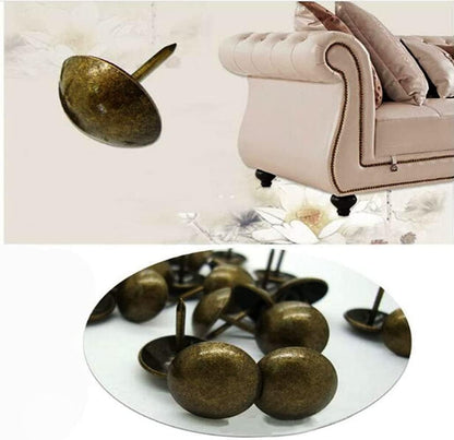 500Pcs Upholstery Tacks, BetterJonny Decorative Furniture Nails Pins 17X11MM Bronze Metal Thumb Tacks for Upholstered Furniture Cork Board, Home Decor