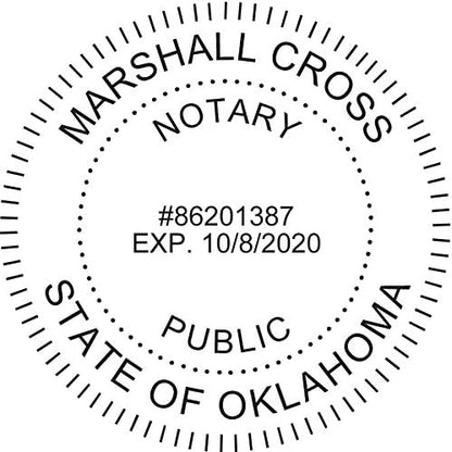 Round Notary Pre-Inked Stamp for State of Oklahoma