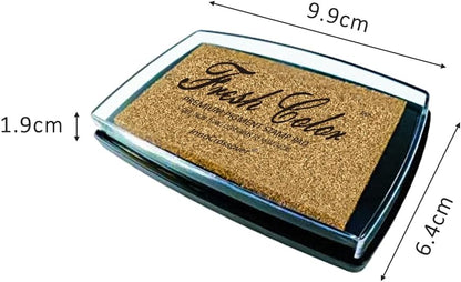 Stamp Pad, Ink Pads for Rubber Stamps, Wedding Card, Wedding Invitation, Stamps for Crafts, Scrapbooking Supplies, Card Making, Embossing Ink, Permanent Ink Pads, Non Toxic, Safe (Gold Ink Pad)