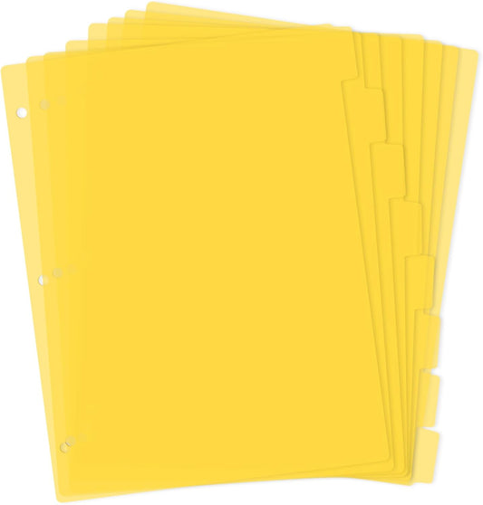 3 Ring Yellow Binder Dividers with 8-Tabs, A4 Blue Binder Dividers, Sturdy Plastic Divider, Aesthetic Divider for Binders, Suitable for Notebooks and Binders, 3 Hole Punch