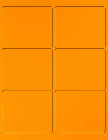 NextDayLabels - 8-1/2 x 11 Neon Color High Light Fluorescent Labels for Laser & Inkjet Printer (Orange Fluorescent, 4" x 3-1/3" - 6 Per Page | 300 Labels)
