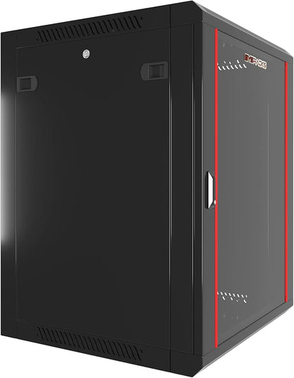 Sysracks Wall Mount Server Rack Cabinet Locking Computer | Cabinet Network Enclosure | Electronics | Security | Audio | Video | AV Equipment| Data Rack | 24-Inch Depth Server Cabinet (15U)