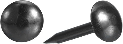uxcell Upholstery Tacks Nail Pins Furniture, 50Pcs 7x17mm Thumb Tack Pins Assortment Kit Carbon Steel for Home Sofa DIY Decorative Nail Heads Nails, Black