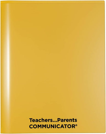 Nicky's Folder® English Communicator, Parent-Teacher Folder, Patented Tear-Resistant, Flexible Plastic, 2 Inside Pockets, 2 Exterior Sleeves, Letter Size Paper, Single Color (24 Pack) (Yellow)