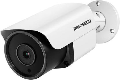 5MP IP PoE Camera, Outdoor Surveillance Security Camera with Mic, IR Night Vision 100ft, AI Human Vehicle Detection, 2.8mm Lens Wide Angle 110°, Outdoor Waterproof IP67,INB5GR37E (White)