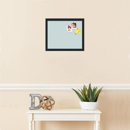 PinPix 16x13 Inch Cork Bulletin Board. This Decorative Framed Pin Board Comes with Soft Blue Design and a Satin Black Frame. Ideal for Home Office Decor or Message Board (PinPix-1814)