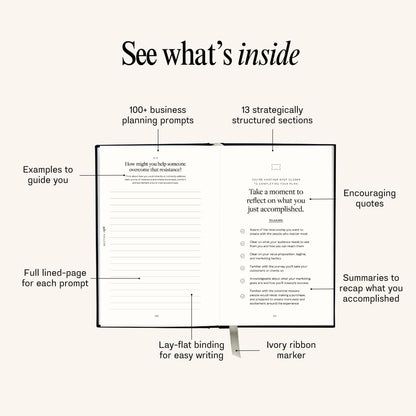 Start Your Business Today, The Guided Journal for Aspiring Entrepreneurs, Business Planner, Idea Notebook, Navy Blue, Hardcover, Undated, 220 pages, 5.75” x 8.75”