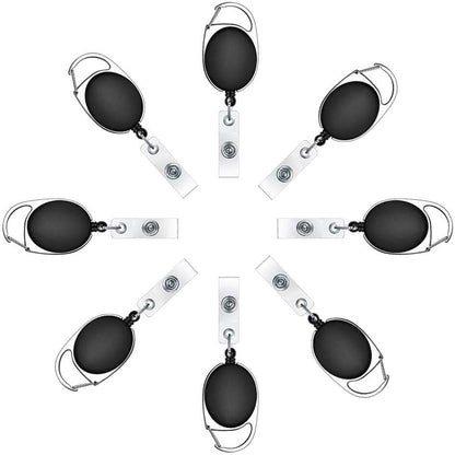 selizo 10pcs Retractable Badge Holders Retractable ID Badge Clips Badge Reels Retractable with Carabiner Reel Clip