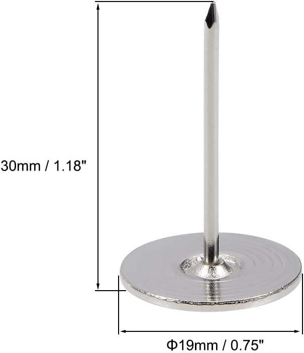 uxcell Upholstery Nails Tacks 19mmx30mm Flat Head Furniture Nails Silver Tone for Furniture Sofa Headboards, 50 Pcs