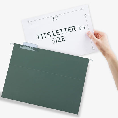 HERKKA Extra Capacity Hanging File Folders, 60 Pack Reinforced Letter Size Hanging Folders with Heavy Duty 3 Inch Expansion, Designed for Bulky Files, Medical Charts, Green