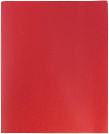JAM PAPER Plastic 2 Pocket POP Folders - Durable School Folders - Red - Bulk 144/Box