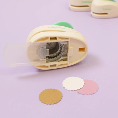 Craftelier - Circle Scallop Punch Set | 3/8", 5/8" & 1" Shape Scalloped Hole Puncher for Paper Crafts | Round Scalloped Hole Punch for Scrapbooking, DIY Cards & Journals | Craft Punch Set for Paper