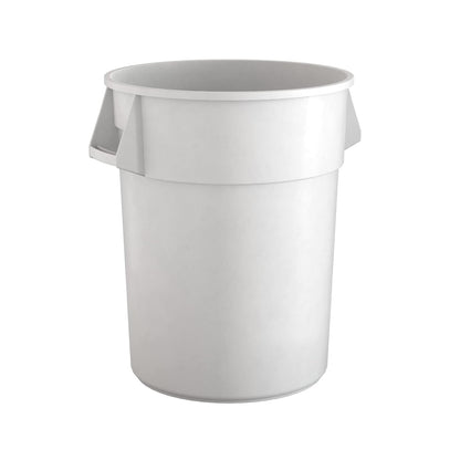 55 Gallon White Round Commercial Trash Can