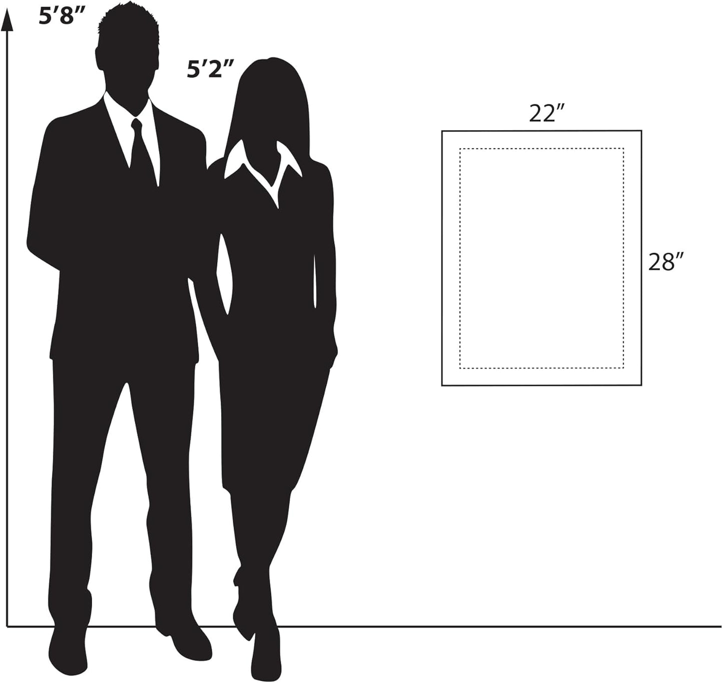 Azar Displays 105524-GLD Acrylic Floating Double Panel Wall Frame,18" x 24" Graphic Size, Overall Frame Size: 18" x 24", Gold