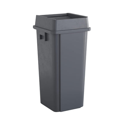 23 Gallon Grey Square Commercial Trash Can with Lid
