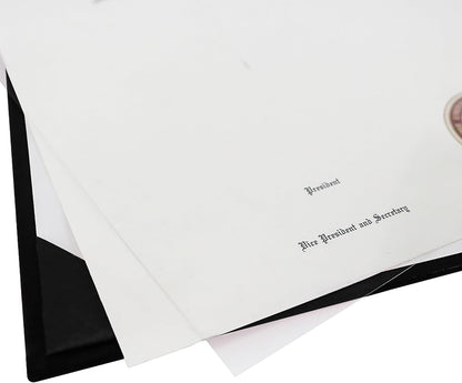 GraduationMall 8.5"x11" Smooth Padded Diploma Cover Certificate Holder Black,12-Packs