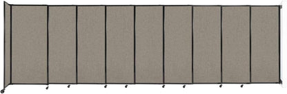 Wall-Mounted Sliding StraightWall Room Divider | Adjustable Widths | Locking Wheels | Room Separator | Up to 19'9" Wide x 6' Tall Warm Pebble Fabric Panels