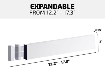 4 Pack Drawer Dividers Bamboo 2.6" High, 12.5"-17" Adjustable Drawer Organizers for Clothes, Expandable Dresser Separators in Bedroom/Bathroom/Kitchen/Office Organization and Storage (White)