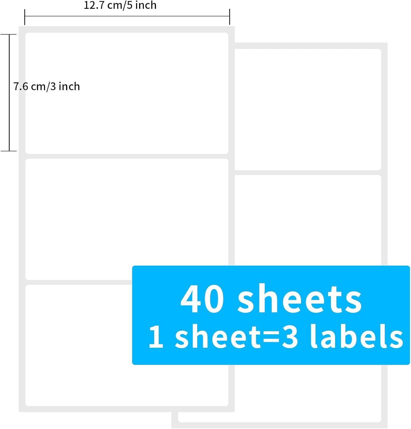 3 X 5 Inch Removable Labels for Storage Bins, 120 Pcs Labels for Storage Bins,Tear Resistant No Residue Storage Bin Label, Matte White Blank Box Stickers for School, Home, Business
