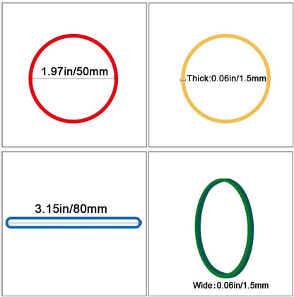 Rubber Bands size#19 Colors 500pcs Elastic Rubber Bands for Office Supplies Home Size19 Blue Yellow Red Green