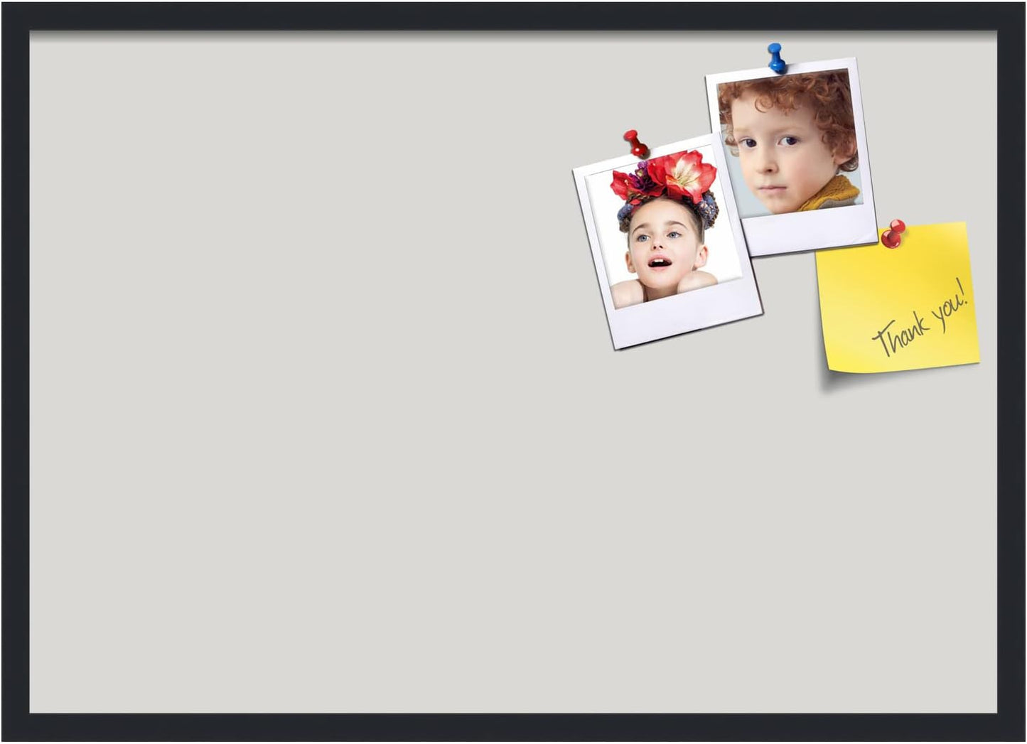 PinPix 34x24 Inch Cork Bulletin Board. This Decorative Framed Pin Board Comes with Light Stone Design and a Satin Black Frame. Ideal for Home Office Decor or Message Board (PinPix-1809)