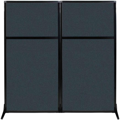 Versare Workstation Partition | Portable Wall Divider | Modern Office Cubicle | Free Standing Privacy Screen | Flexible Work Space | 66" x 70" Blue Spruce Fabric Panels