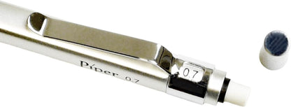 PIPER Quadrata Metal Mechanical Pencil 0.7mm with Erasers and HB #2 Lead Refills for Art, Sketching, Writing, Drafting (Dusty Dark Purple)