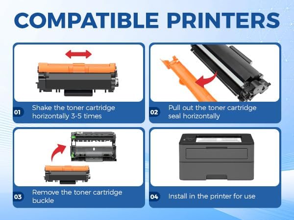 TN630 Black Toner Cartridge 2-Pack Replacement Compatible for Brother TN-630 TN660 Toner HL-L2380DW HL-L2320D HL-L2340DW DCP-L2540DW MFC-L2700DW MFC-L2720DW HL-L2300D HL-L2360DW MFC-L2740DW Printer