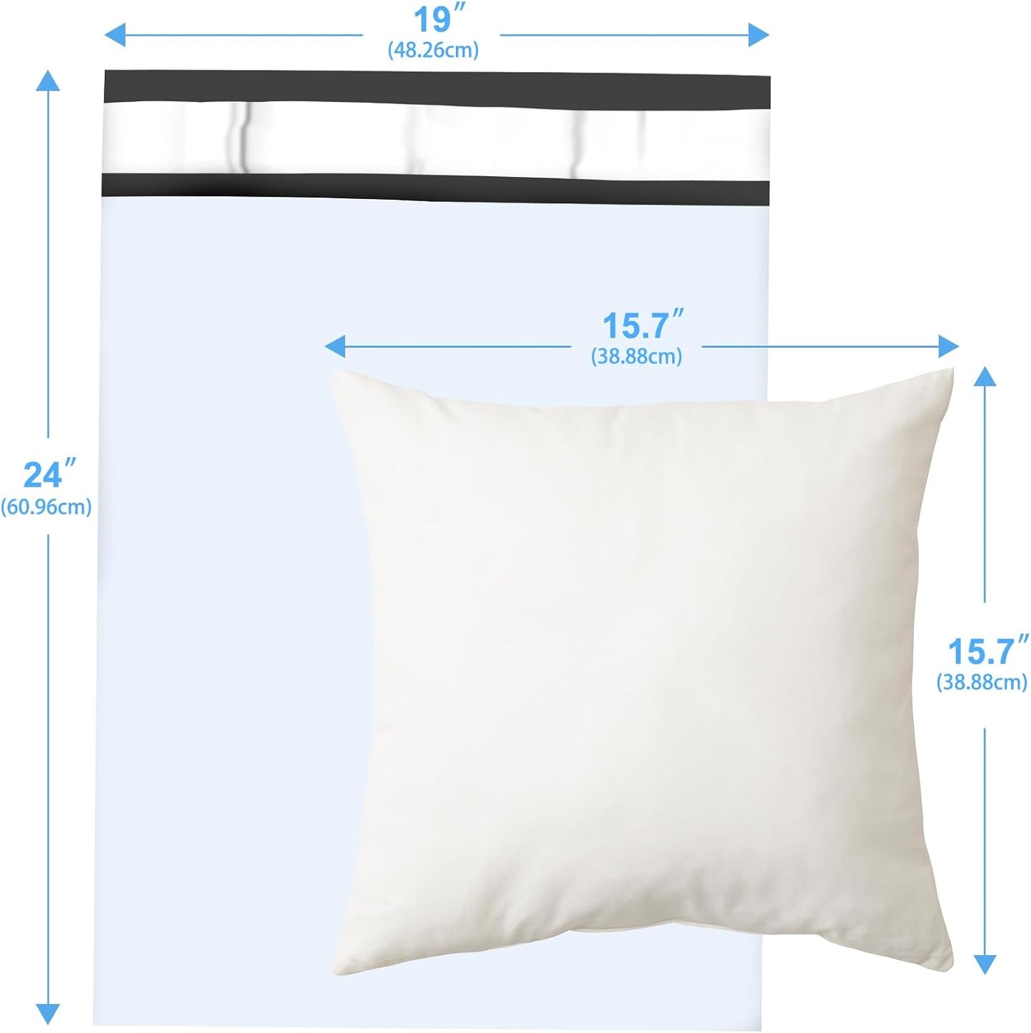 Large Poly Mailers 19x24 Inch 100 Pack, Shipping Bags for Clothing with Self-Sealing Tear-Resistant, Waterproof Poly Bags, Mailing Envelopes for Small Business (White)