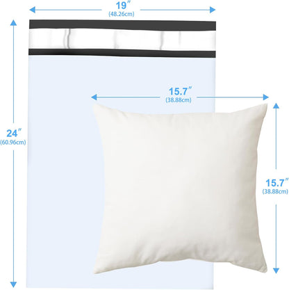 Large Poly Mailers 19x24 Inch 100 Pack, Shipping Bags for Clothing with Self-Sealing Tear-Resistant, Waterproof Poly Bags, Mailing Envelopes for Small Business (White)