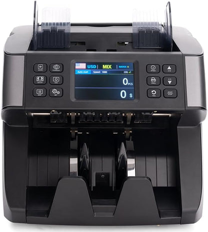 Pro 5500 Money Counter Machine, Mixed Denominations, Professional Value Counting, Counterfeit Detector, Fast & Accurate Cash Counter with 2 Year Warranty