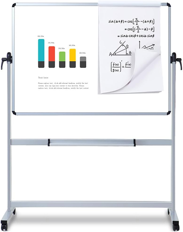 VIZ-PRO Double-Sided Magnetic Mobile Whiteboard, 72 x 48 Inches, Rolling Dry Erase Board Easel Stand on Wheels with Aluminium Frame for School Office Home 6' x 4'