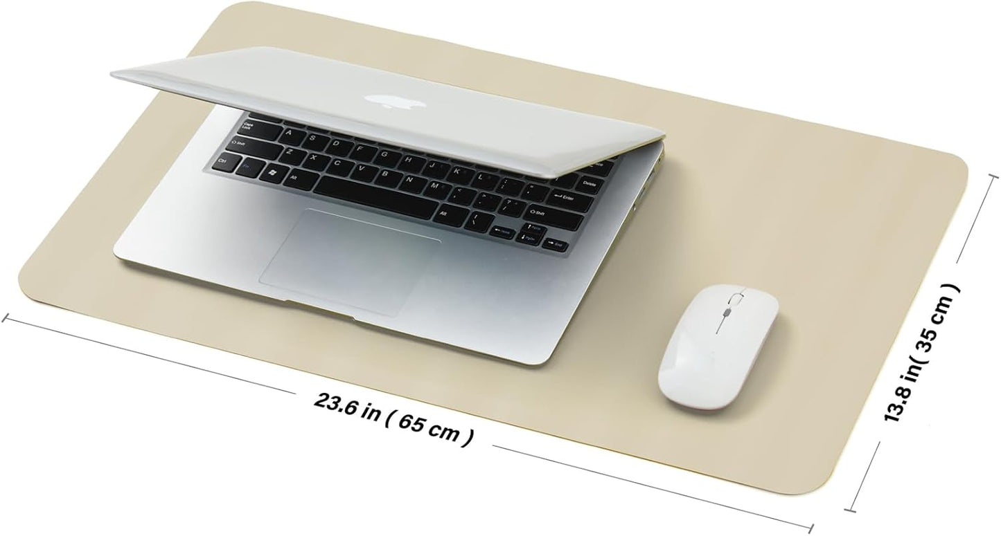 Cork Desk Mat - Small Dual-Sided Desk Pad for Office and Home - Desk Organization and Accessories - Ideal for Large Mouse Pad and Small Desk Mats on Top of Desks(Beige,23.6"x 13.8")