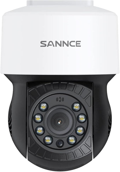 SANNCE 1080P PT Dome Camera, 2MP Pan/Tilt Outdoor Security Camera, 30M Night Vision for Analog CCTV Surveillance System, Remote Access, IP65 Waterproof, No Including Adapter