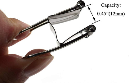 HAHIYO Binder Clips Paper Clamps Spring Steel Sturdy Medium 1.26 inches Width 0.45 Inch Capacity No Sharp Edges Heavy Duty Tight Grip Reusable Black Metal Bright Finish for Home Office School 16 Pack