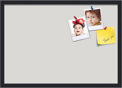 PinPix 27x19 Inch Cork Bulletin Board. This Decorative Framed Pin Board Comes with Light Stone Design and a Satin Black Frame. Ideal for Home Office Decor or Message Board (PinPix-1809)