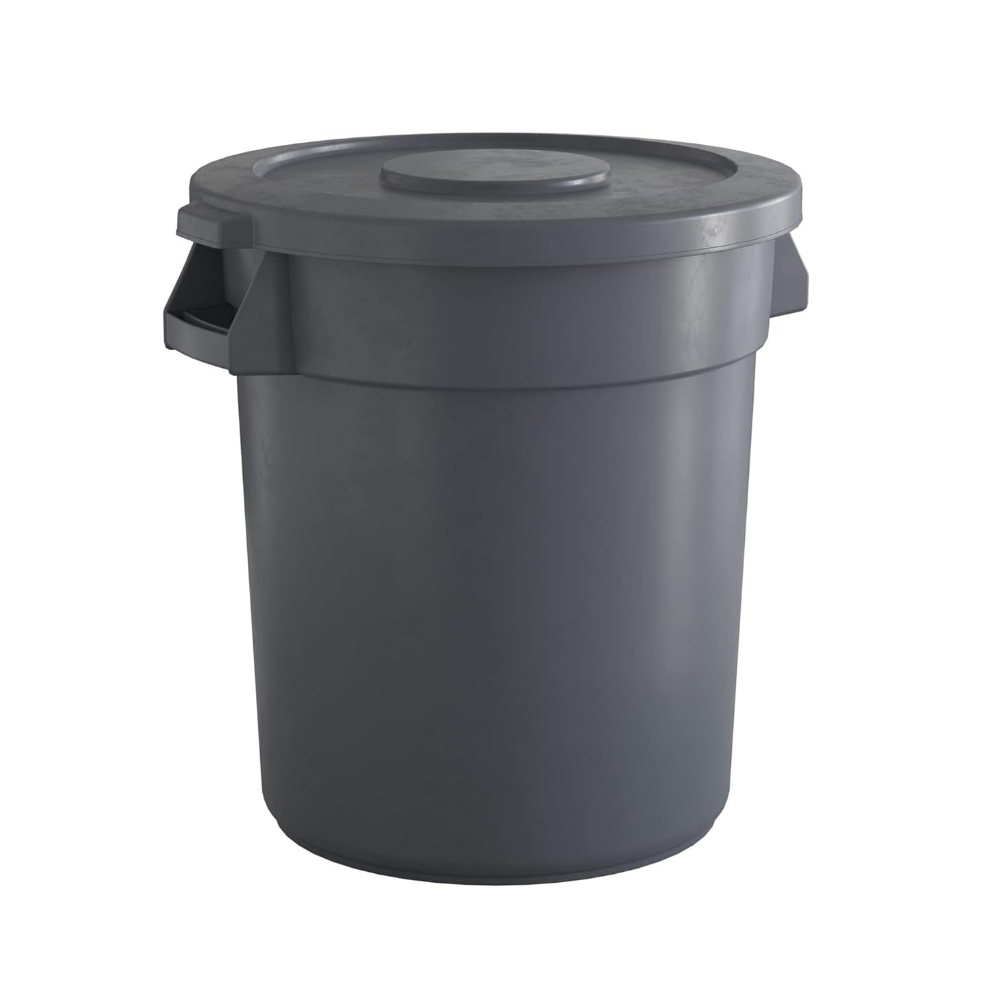 20 Gallon Gray Round Commercial Trash Can with Lid