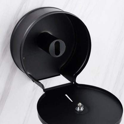 Black Stainless Steel Paper Towel Dispenser Wall Mount, TOBEFORT Commercial Jumbo Toilet Paper Dispenser, 9 Inch Roll with 2.5 Core, Toilet Paper Holder Bath Tissue Dispenser with Lock Key