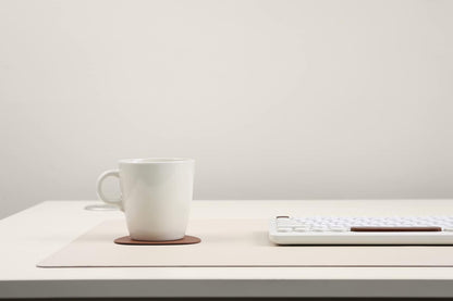 Dual-Sided Leather Desk Pad,Blotter for Laptop Computer,Mouse Pad,Writing,Drawing,Arts and Craft Mat (17"x35", Beige/Brown)