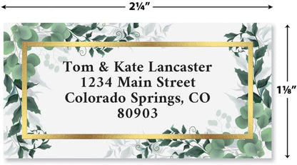 Colorful Images Lux Florals Foil Return Address Mailing Labels, Personalize with Name & Address, Set of 144 Self Adhesive, Easy Peel Flat Label Sheets, Large, 1 Design