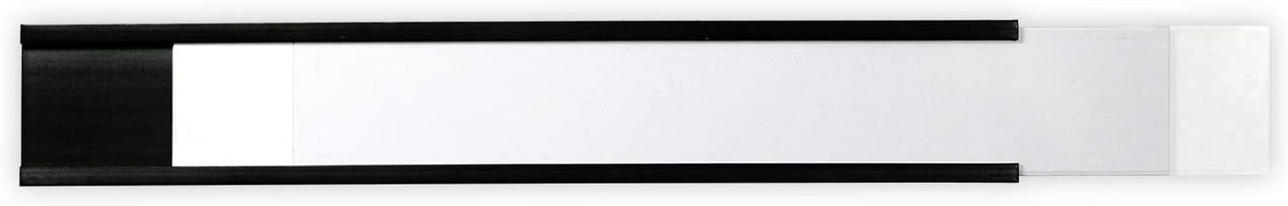 SmartSign Magnetic 'C' Channel Label Holders for Metal Racks and Shelves | 1" x 6" Pack of 25