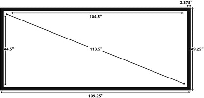 Silver Ticket Products STR Series 6 Piece Home Theater Fixed Frame 4K / 8K Ultra HD, HDTV, HDR & Active 3D Movie Projection Screen, 2.35:1 Format, 115" Diagonal, White Material STR-235115