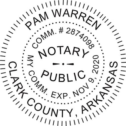 MaxMark Round Notary Pre-Inked Stamp for State of Arkansas