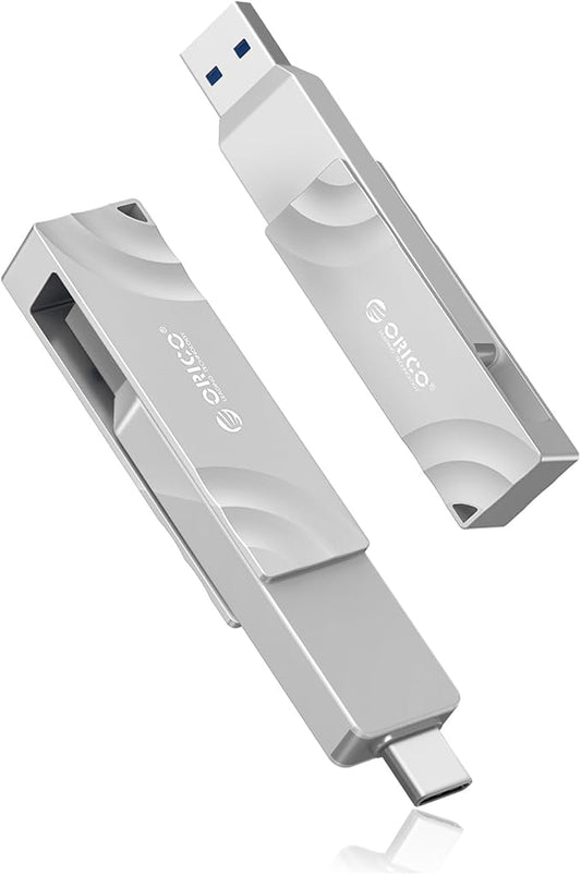 ORICO 512GB External SSD, 1050MB/s High Speed External Solid State Drive, 2-in-1 Dual Drive USB C + USB A Storage for iPad Laptop iPhone 17, 16 Series, Type-C Smartphone, Mac, Audio, Vehicle - G201