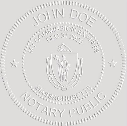 MaxMark Notary Seal Round Pink Embosser for Massachusetts State - Includes Gold Burst Seal Labels (50 Count)
