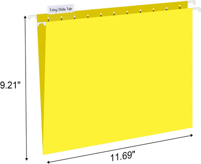 HERKKA Hanging File Folders, 60 Pack Reinforced Letter Size Hanging Folders with Heavy Duty 0 Inch Expansion, Designed for Bulky Files, Medical Charts, Adjustable Tabs, Assorted Colors