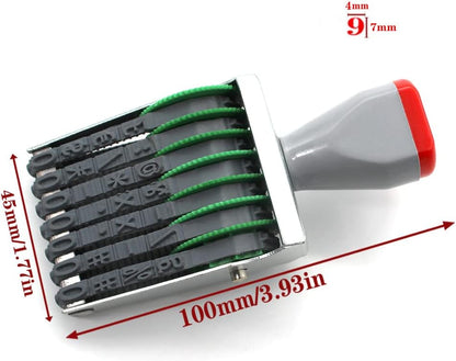 Number Stamps,7 Digit Business Stamps,Number Roller Stamp Personalized Symbol Rolling Wheel Stamp Multi-Function DIY Rubber Scrapbooking Roller Stationery Office